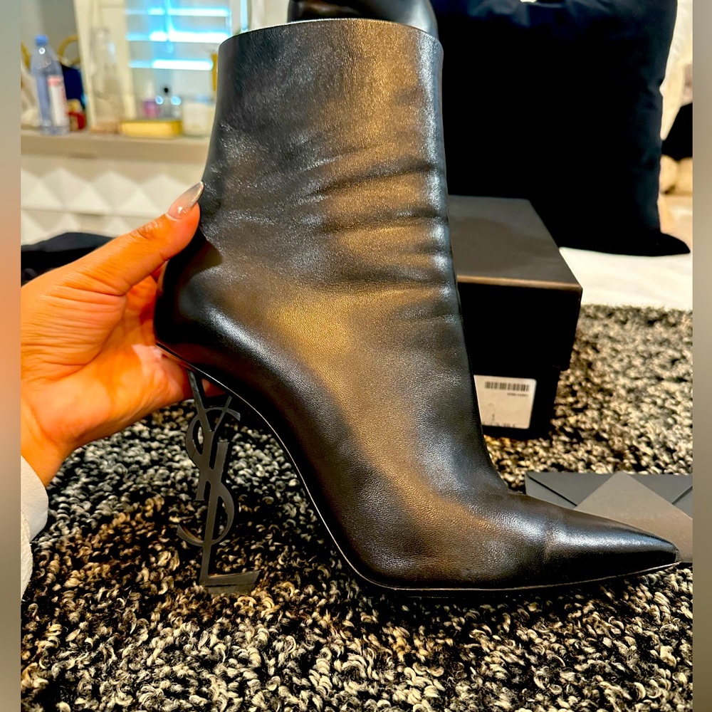 Saint Laurent black boots, Napa leather